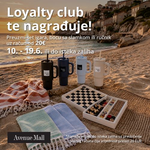 Loyalty club nagrađuje članove bocom sa slamkom, ručnikom ili setom igara